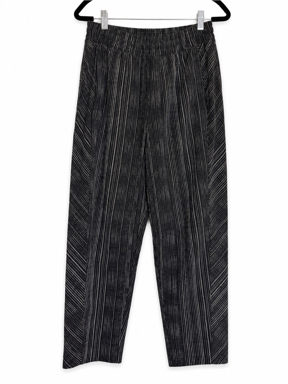 Athleta Striped Pull-On Pants Size 2 Black White Tapered Ankle